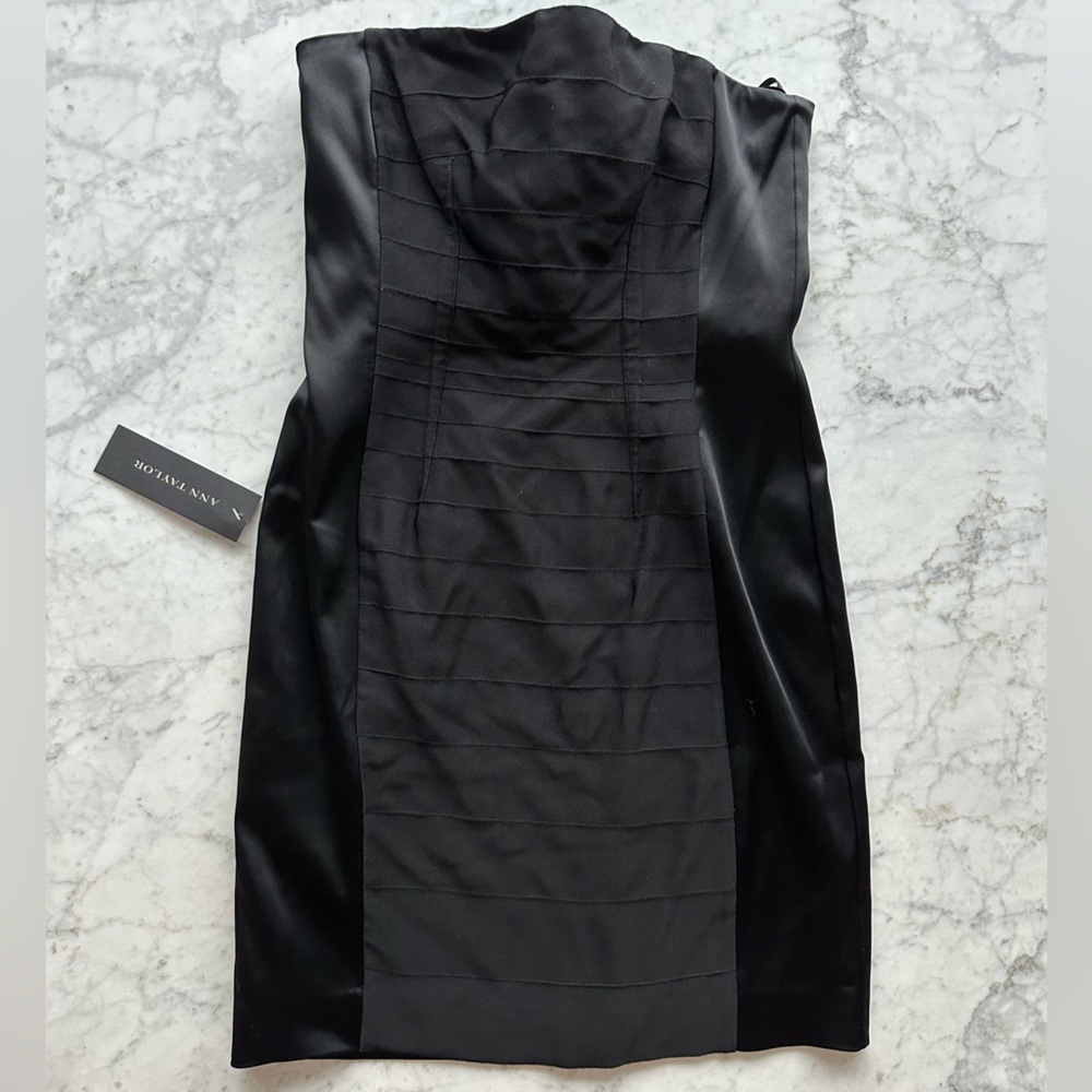 New With Tags Ann Taylor Strapless Black Mini Dress